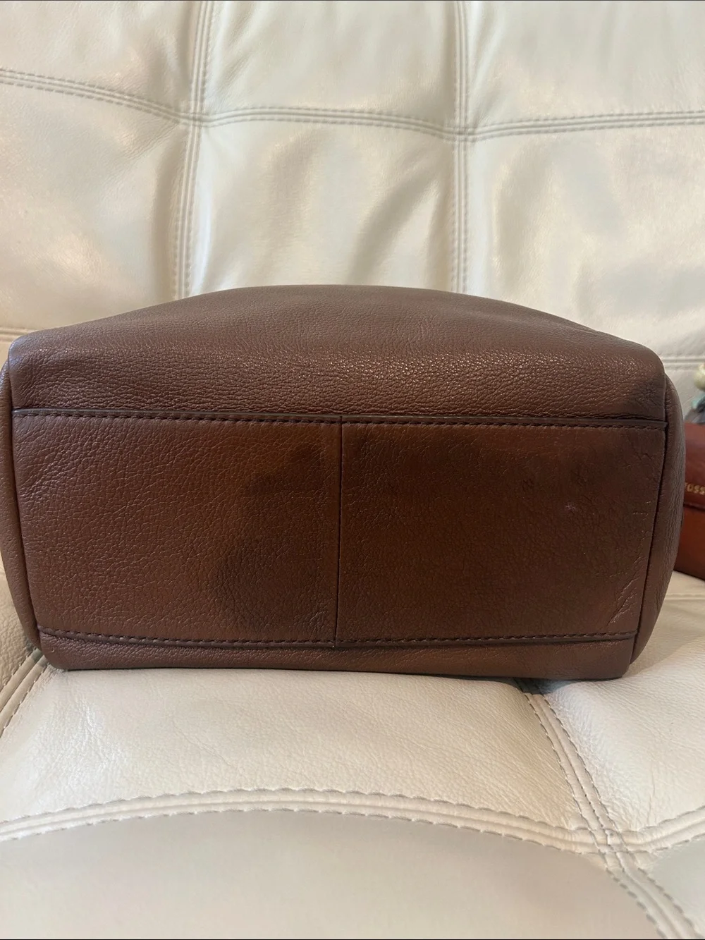 Fossil Fiona Vintage Dark Brown Leather Satchel w/Fossil Madison Long Wallet